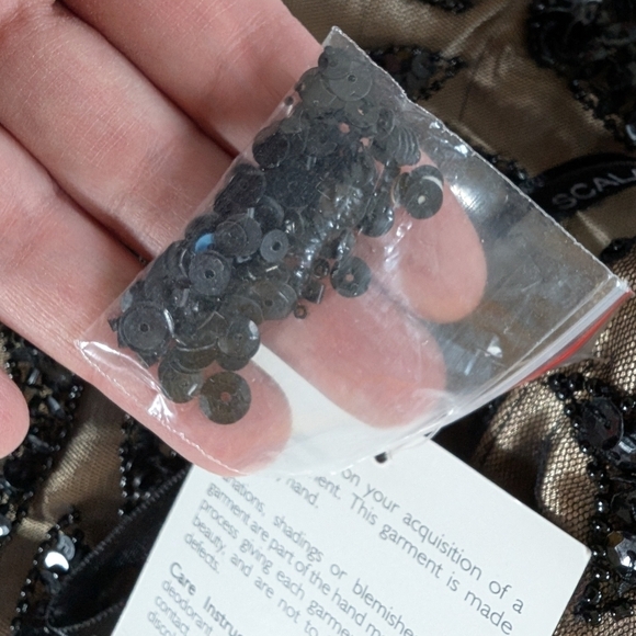 Scala mini beaded strapless black dress sz 10 NWT - Picture 8 of 12
